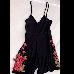 black romper with flowers